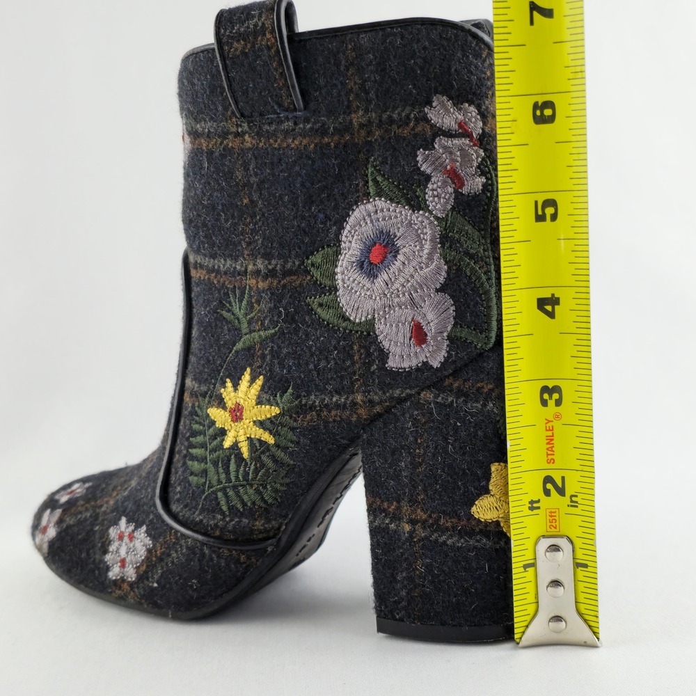 Indigo Rd Women's Juke Floral Embroidered Plaid Block Heel Booties Blue 6.5 - Picture 15 of 16